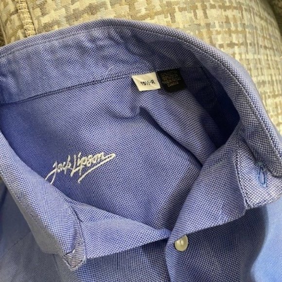 Jack Lipson Mens Blue collared long sleeve button down dress shirt - Picture 2 of 6